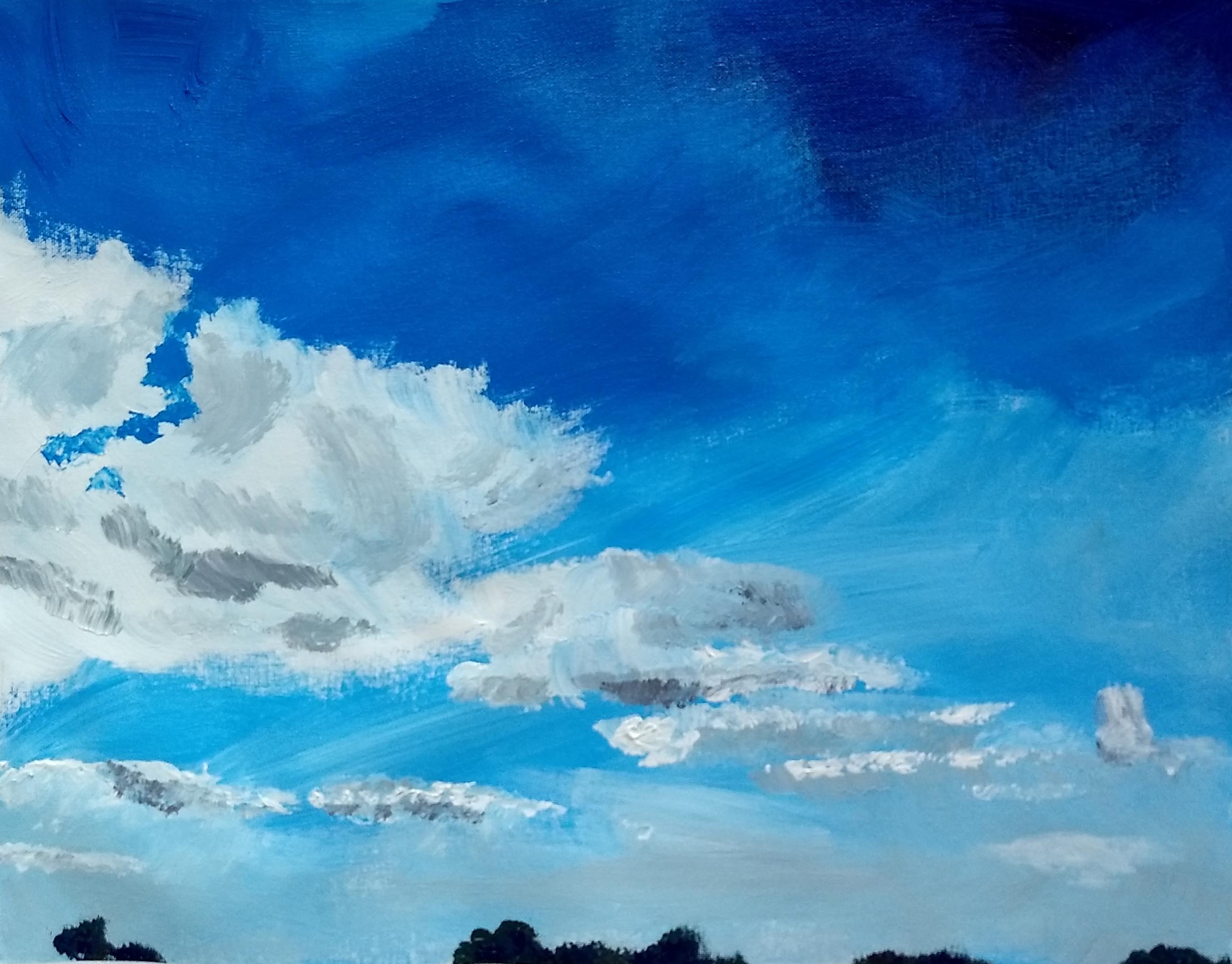 Acrylic Landscape Painting of sky and clouds
