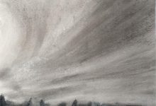 Charcoal landscape drawing