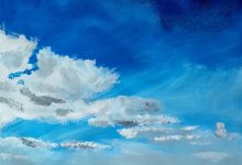 Acrylic Landscape Painting of sky and clouds